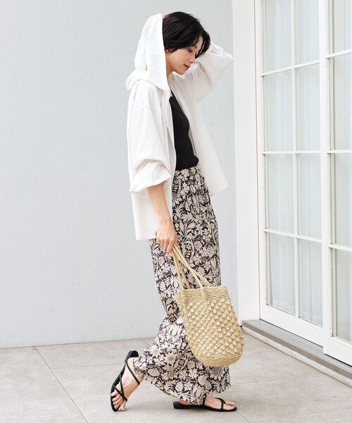 green label relaxing（グリーンレーベルリラクシング）の「［size SHORTあり］フード ギャザー シャツ  UVカット 通気性 吸水速乾（シャツ/ブラウス・レディース・オフホワイト/ダークブラウン/ベージュ・SHORT/FREE）」の8枚目の写真