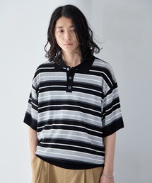RAGEBLUE(���C�W�u���[)��Border Knit Polo Shirt / �{�[�_�[�j�b�g�|���V���c(�|���V���c)