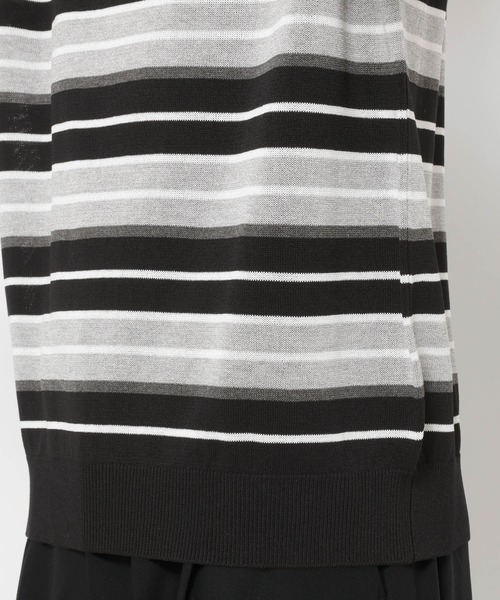RAGEBLUE(レイジブルー)の「Border Knit Polo Shirt / ボーダーニットポロシャツ(ポロシャツ・メンズ・ブルー/ブラック/パープル・MEDIUM/LARGE)」の6枚目の写真