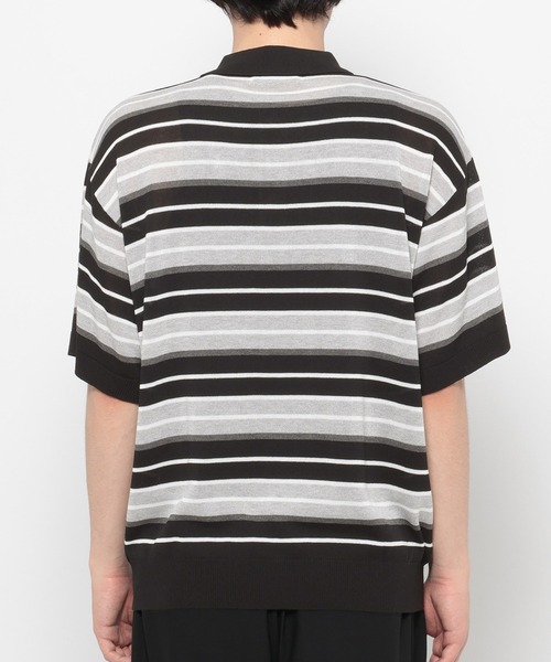 RAGEBLUE(レイジブルー)の「Border Knit Polo Shirt / ボーダーニットポロシャツ(ポロシャツ・メンズ・ブルー/ブラック/パープル・MEDIUM/LARGE)」の12枚目の写真