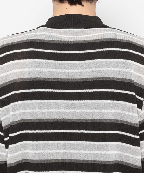 RAGEBLUE(レイジブルー)の「Border Knit Polo Shirt / ボーダーニットポロシャツ(ポロシャツ・メンズ・ブルー/ブラック/パープル・MEDIUM/LARGE)」の13枚目の写真