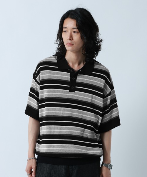 Border Knit Polo Shirt / ボーダーニットポロシャツ（ポロシャツ