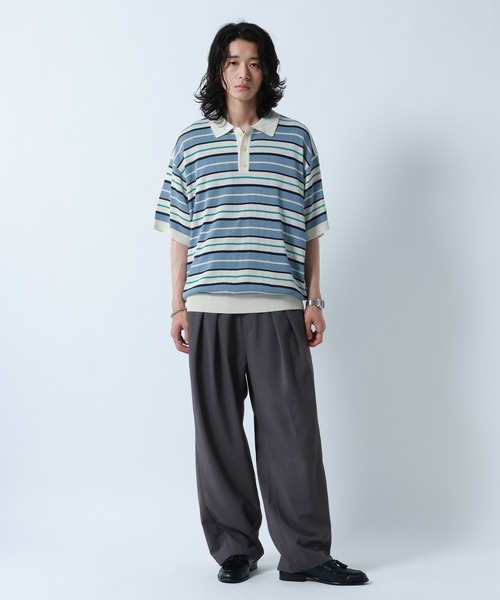 Border Knit Polo Shirt / ボーダーニットポロシャツ（ポロシャツ