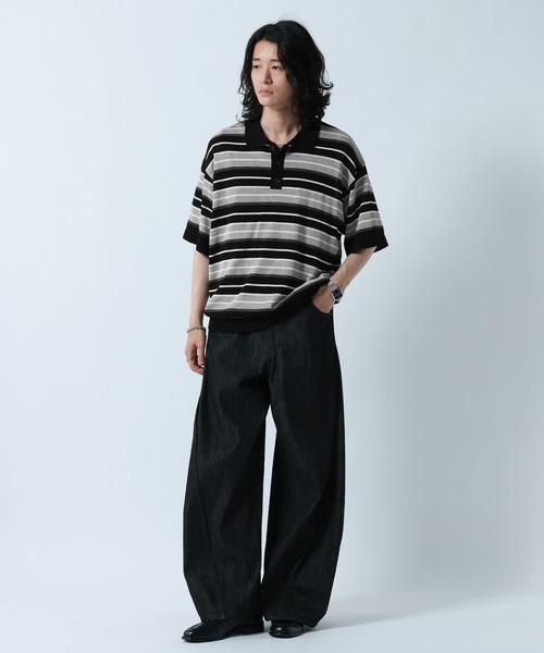 Border Knit Polo Shirt / ボーダーニットポロシャツ（ポロシャツ