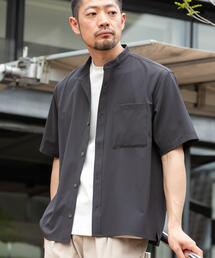 『WEB限定』『XLサイズあり』『吸水速乾』Air Stretch バンドカラーシャツ