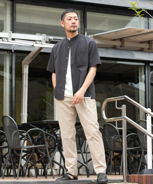 URBAN RESEARCH ROSSO MEN（アーバンリサーチロッソメン）の「『WEB限定』『XLサイズあり』『吸水速乾』Air Stretch バンドカラーシャツ（シャツ/ブラウス・メンズ・ブラウン/ネイビー/チャコールグレー/ブラック・X-LARGE/LARGE/MEDIUM/SMALL）」の6枚目の写真