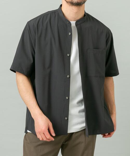 URBAN RESEARCH ROSSO MEN（アーバンリサーチロッソメン）の「『WEB限定』『XLサイズあり』『吸水速乾』Air Stretch バンドカラーシャツ（シャツ/ブラウス・メンズ・ブラウン/ネイビー/チャコールグレー/ブラック・X-LARGE/LARGE/MEDIUM/SMALL）」の7枚目の写真