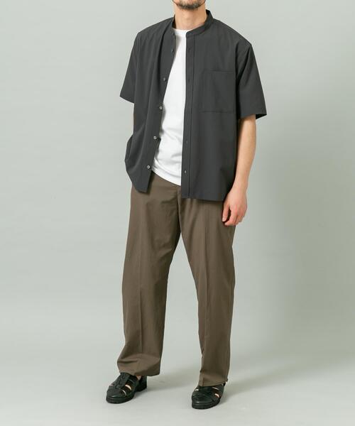 URBAN RESEARCH ROSSO MEN（アーバンリサーチロッソメン）の「『WEB限定』『XLサイズあり』『吸水速乾』Air Stretch バンドカラーシャツ（シャツ/ブラウス・メンズ・ブラウン/ネイビー/チャコールグレー/ブラック・X-LARGE/LARGE/MEDIUM/SMALL）」の10枚目の写真