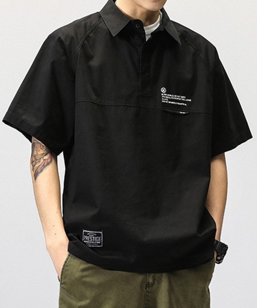 KELVIN(ケルヴァン)の「Pullover Short Sleeve Tech Shirt プルオーバー 半袖テックシャツ(シャツ/ブラウス・メンズ・グレー/ブラック・MEDIUM/LARGE)」の2枚目の写真