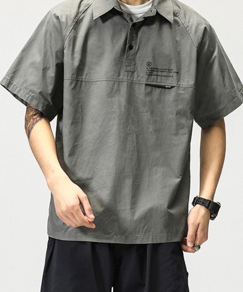KELVIN(ケルヴァン)の「Pullover Short Sleeve Tech Shirt プルオーバー 半袖テックシャツ(シャツ/ブラウス・メンズ・グレー/ブラック・MEDIUM/LARGE)」の6枚目の写真