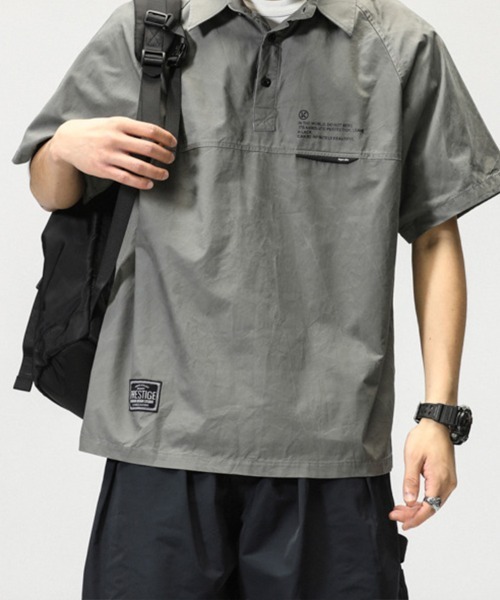 KELVIN(ケルヴァン)の「Pullover Short Sleeve Tech Shirt プルオーバー 半袖テックシャツ(シャツ/ブラウス・メンズ・グレー/ブラック・MEDIUM/LARGE)」の7枚目の写真