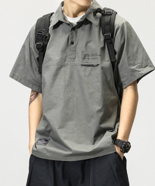 KELVIN(ケルヴァン)の「Pullover Short Sleeve Tech Shirt プルオーバー 半袖テックシャツ(シャツ/ブラウス・メンズ・グレー/ブラック・MEDIUM/LARGE)」の8枚目の写真