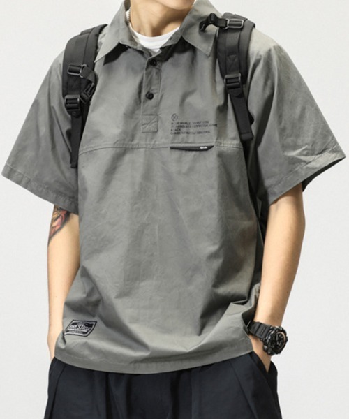 KELVIN(ケルヴァン)の「Pullover Short Sleeve Tech Shirt プルオーバー 半袖テックシャツ(シャツ/ブラウス・メンズ・グレー/ブラック・MEDIUM/LARGE)」の9枚目の写真