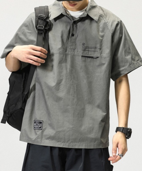KELVIN(ケルヴァン)の「Pullover Short Sleeve Tech Shirt プルオーバー 半袖テックシャツ(シャツ/ブラウス・メンズ・グレー/ブラック・MEDIUM/LARGE)」の10枚目の写真