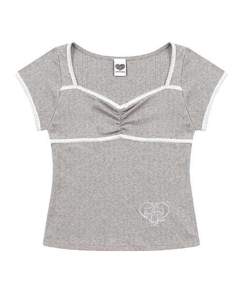 LUVISTRUE(ラヴイズトゥルー)の「SY PUNCHING CAP SLEEVE TEE(GRAY)(Tシャツ/カットソー・レディース・その他・FREE)」の1枚目の写真