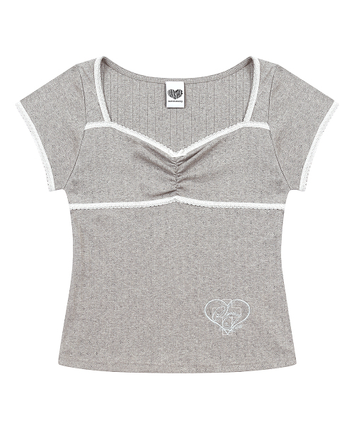 LUVISTRUE(ラヴイズトゥルー)の「SY PUNCHING CAP SLEEVE TEE(GRAY)(Tシャツ/カットソー・レディース・その他・FREE)」の2枚目の写真