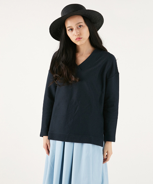 MOUSSY（マウジー）の「V/N LOOSE COMBI TOPS（Tシャツ/カットソー・レディース・ライトブラック/ライトブルー/オフホワイト・FREE）」の3枚目の写真