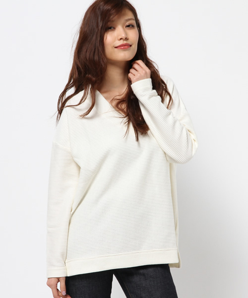 MOUSSY（マウジー）の「V/N LOOSE COMBI TOPS（Tシャツ/カットソー・レディース・ライトブラック/ライトブルー/オフホワイト・FREE）」の12枚目の写真