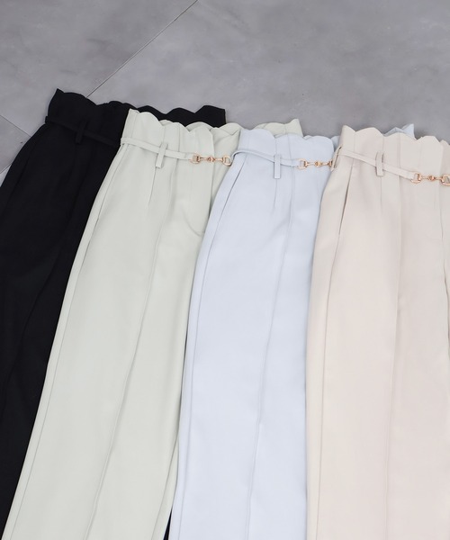 DRESS PLUS（ドレスプラス）の「【生地リニューアル】スカラップハイウエストパンツ（その他パンツ・レディース・ベージュ/ミント/ブルーグレー/ブラック・S/M/L/XL）」の18枚目の写真