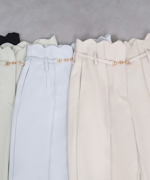 DRESS PLUS（ドレスプラス）の「【生地リニューアル】スカラップハイウエストパンツ（その他パンツ・レディース・ベージュ/ミント/ブルーグレー/ブラック・S/M/L/XL）」の17枚目の写真