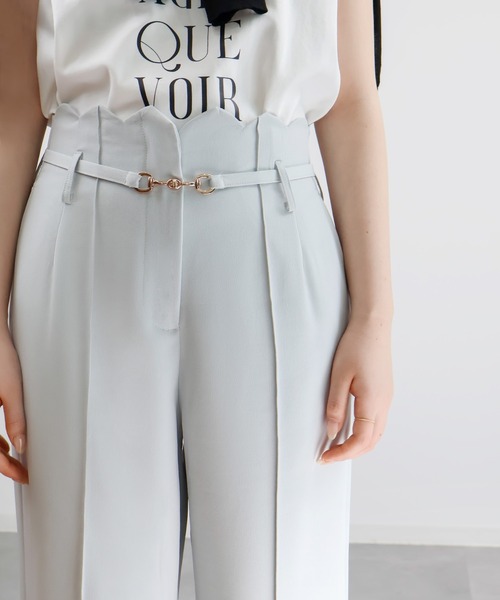 DRESS PLUS（ドレスプラス）の「【生地リニューアル】スカラップハイウエストパンツ（その他パンツ・レディース・ベージュ/ミント/ブルーグレー/ブラック・S/M/L/XL）」の15枚目の写真