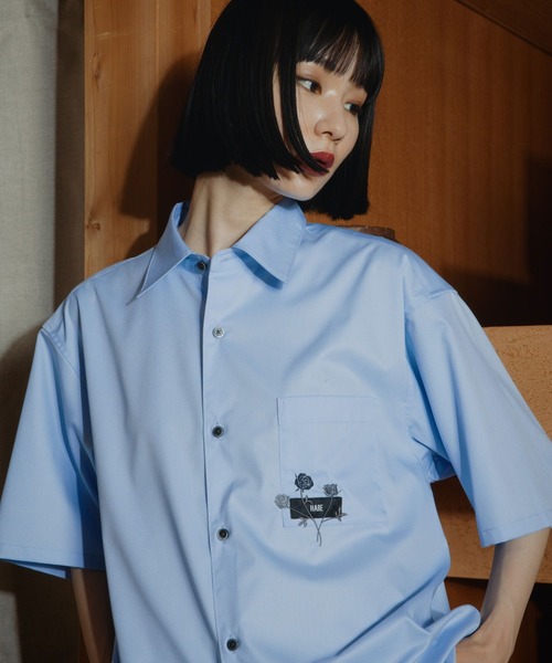 HARE(ハレ)の「ロゴシシュウブロードシャツ(HARE)(シャツ/ブラウス・メンズ・ホワイト/ブルー/ブラック・FREE)」の15枚目の写真