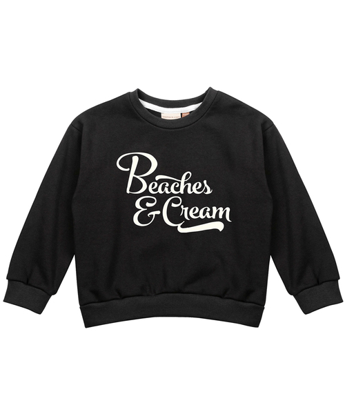 BEACHESAND CREAM KIDS(ビーチスアンドクリームキッズ)の「ビーチスレタリングスウェットシャツ-チャコール(スウェット・レディース・チャコール・LARGE/MEDIUM/SMALL)」の1枚目の写真