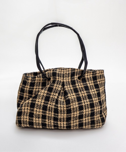 TARANGO(タランゴ)の「【TARANGO】麻ジュート×本革バッグ トートバッグ(かごバッグ・レディース・ホワイト×ブラック/ブラウン系その他/ブラック×ホワイト・FREE)」の3枚目の写真