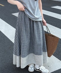 ストライプ ロングスカート