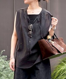 NOLLEY’S | 【WEB限定】ウォッシャブルライトカールマイヤーノースリーブオーバーブラウス(シャツ/ブラウス)