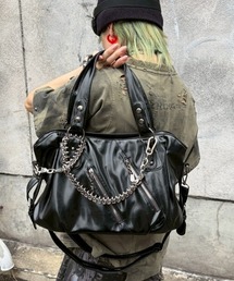Never mind the XU（ネバーマインドザエックスユー）の「【Never mind the XU】2way faux leather bag / 【ネバーマインド ザ エックスユー】2WAYフェイクレザーバッグ＜着用動画あり＞（ショルダーバッグ）」
