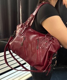 Never mind the XU（ネバーマインドザエックスユー）の「【Never mind the XU】2way faux leather bag / 【ネバーマインド ザ エックスユー】2WAYフェイクレザーバッグ＜着用動画あり＞（ショルダーバッグ）」