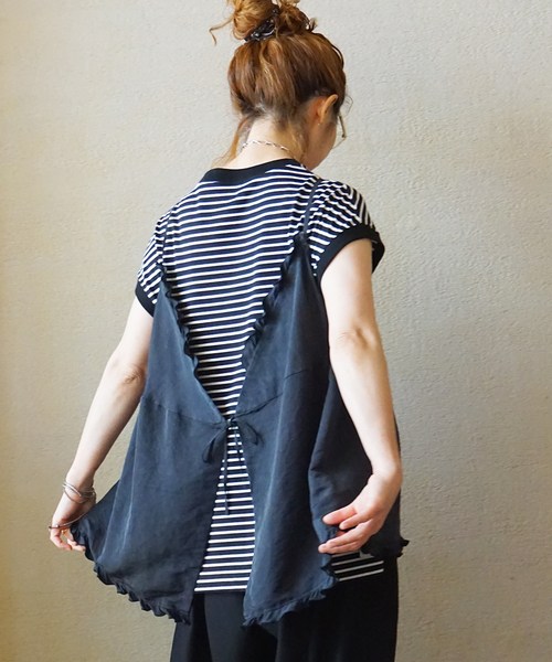JOURNAL STANDARD LUXE(ジャーナルスタンダード ラックス)の「ヴィンテージローン フリルキャミブラウス(シャツ/ブラウス・レディース・ホワイト×ホワイト/ブラック・FREE)」の2枚目の写真