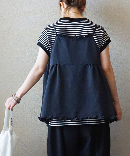 JOURNAL STANDARD LUXE(ジャーナルスタンダード ラックス)の「ヴィンテージローン フリルキャミブラウス(シャツ/ブラウス・レディース・ホワイト×ホワイト/ブラック・FREE)」の4枚目の写真