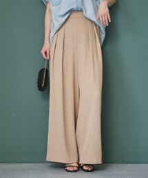 【RISA監修・WEB限定カラーあり・ひんやりタッチ】夏向き2タックワイドパンツ