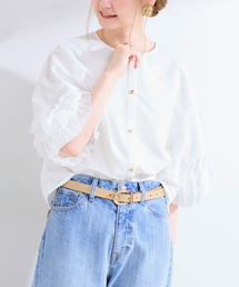 B.C STOCK（ベーセーストック）の「《追加》手洗い可   UVcare   接触冷感   add Function フリル袖ブラウス（シャツ/ブラウス）」