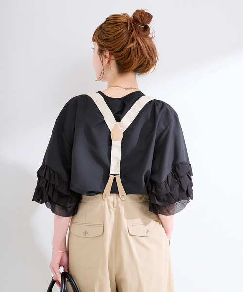 B.C STOCK（ベーセーストック）の「《追加》手洗い可 / UVcare / 接触冷感 / add Function フリル袖ブラウス（シャツ/ブラウス・レディース・ホワイト/ベージュ/ブラック・FREE）」の11枚目の写真