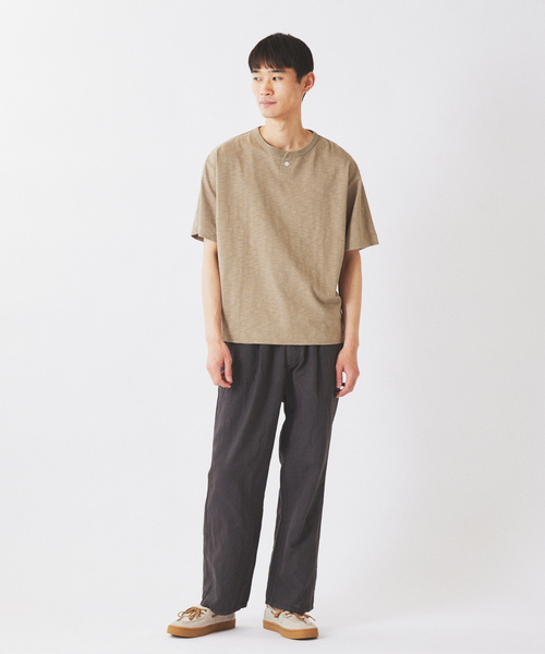 JOURNAL STANDARD relume(ジャーナルスタンダード レリューム)の「スラブ天竺 1ボタン ヘンリーネック Tシャツ(Tシャツ/カットソー・メンズ・カーキ/ブラックミックス/ホワイト×ホワイト・MEDIUM/LARGE)」の20枚目の写真