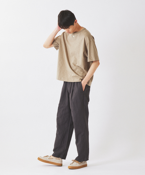 JOURNAL STANDARD relume(ジャーナルスタンダード レリューム)の「スラブ天竺 1ボタン ヘンリーネック Tシャツ(Tシャツ/カットソー・メンズ・カーキ/ブラックミックス/ホワイト×ホワイト・MEDIUM/LARGE)」の21枚目の写真