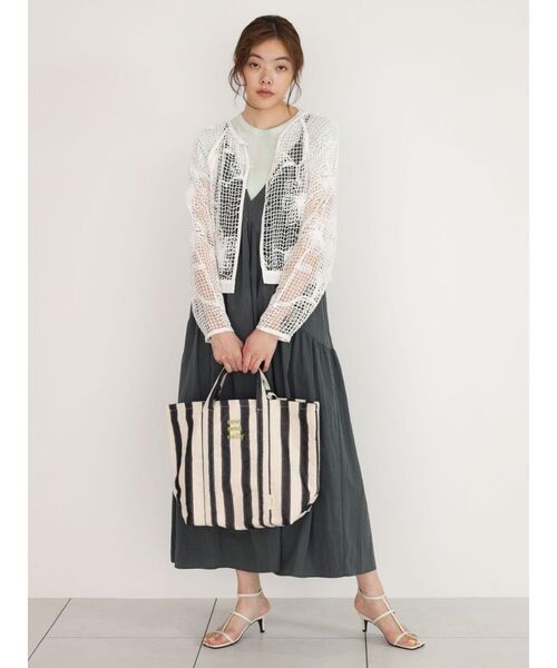 FIKA.（フィーカ）の「Flower mesh knit cardigan（シャツ/ブラウス・レディース・ブラック/ホワイト・MEDIUM）」の10枚目の写真