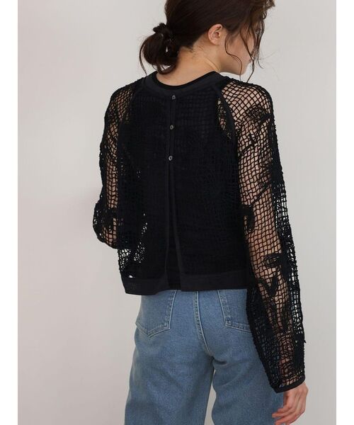 FIKA.（フィーカ）の「Flower mesh knit cardigan（シャツ/ブラウス・レディース・ブラック/ホワイト・MEDIUM）」の16枚目の写真
