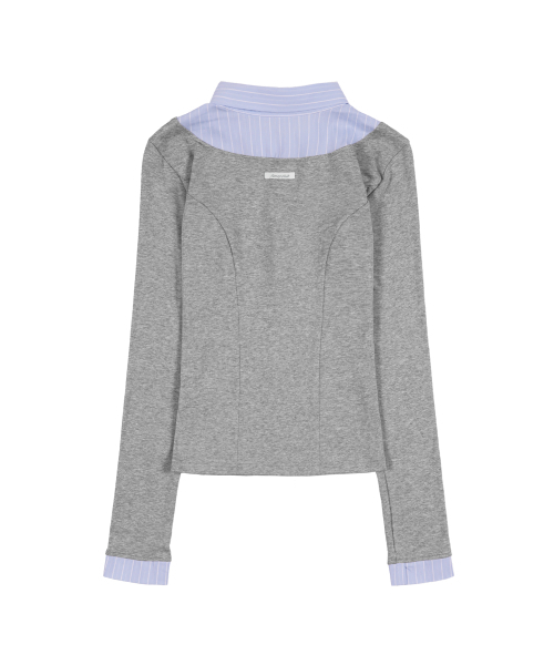 FANCY CLUB(ファンシークラブ)の「シャツレイヤードロングスリーブ (グレー) F25ZB023(Tシャツ/カットソー・レディース・その他・ONE SIZE)」の6枚目の写真
