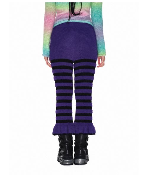 youthbath(ユースバース)の「Fluffy stripe cropped knit pants_purple(その他パンツ・レディース・その他・FREE)」の3枚目の写真