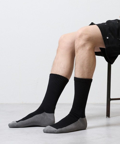 NUMBER (N)INE(ナンバーナイン)の「100% FINE COTTON 2-PACK PLAIN TWO-TONE RIB SOCKS / ファイン コットン100% 2パック プレーン ツートーン リブ ソックス(ソックス/靴下・メンズ・ブラック×グレー/ホワイト×グレー・25~27cm)」の13枚目の写真