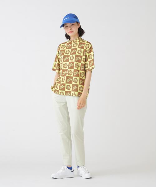 Jack Bunny!!(ジャックバニー)の「【Jack Bunny!!】ハイビスカスプリントPEメッシュ半袖モックネックカットソー(Tシャツ/カットソー・レディース・イエロー/ブラック・LARGE/MEDIUM/SMALL)」の16枚目の写真