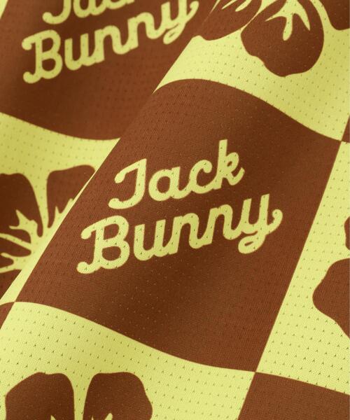 Jack Bunny!!(ジャックバニー)の「【Jack Bunny!!】ハイビスカスプリントPEメッシュ半袖モックネックカットソー(Tシャツ/カットソー・レディース・イエロー/ブラック・LARGE/MEDIUM/SMALL)」の20枚目の写真