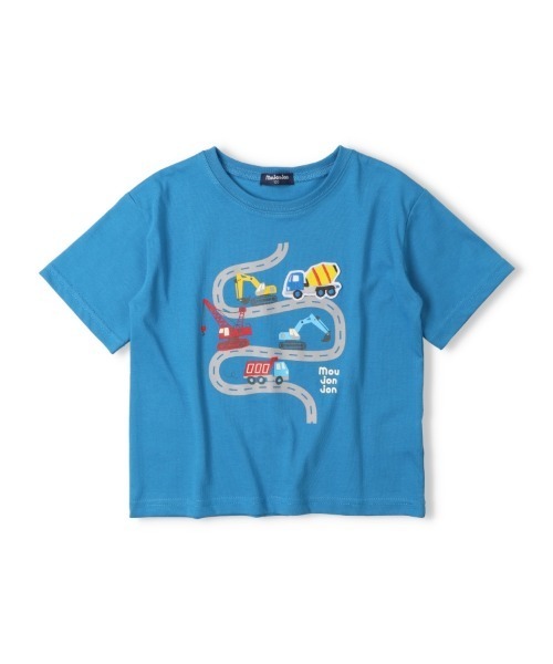 Moujonjon(ムージョンジョン)の「【WEB限定】働く車ワッペン付Tシャツ(Tシャツ/カットソー・キッズ・ブルー/イエロー・80/90/100/110/120/130)」の2枚目の写真
