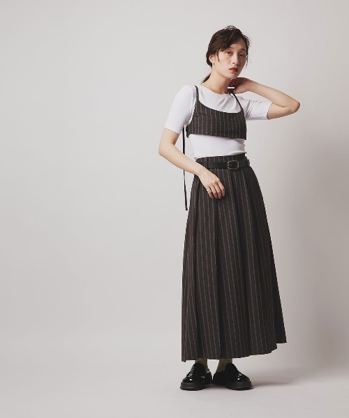 W:Huku（フーク）の「【W:Huku / ソフトタッチツイル】ロング ストラップ ビスチェ / Soft-Touch Twill Long Strap Bustier（ベスト・レディース・ベージュ系その他/ブラック・FREE）」の8枚目の写真