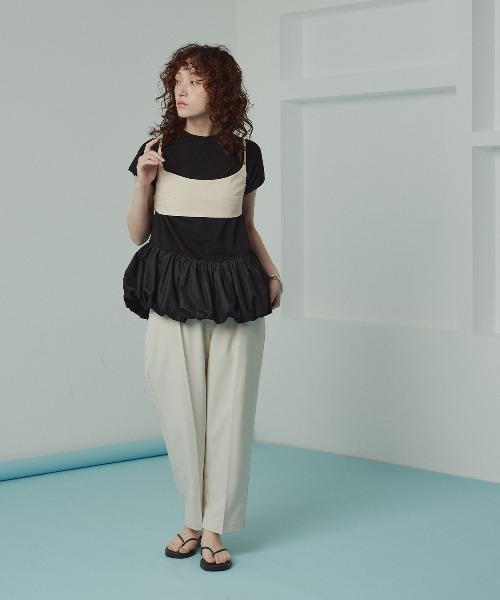 W:Huku（フーク）の「【W:Huku / ソフトタッチツイル】ロング ストラップ ビスチェ / Soft-Touch Twill Long Strap Bustier（ベスト・レディース・ベージュ系その他/ブラック・FREE）」の17枚目の写真