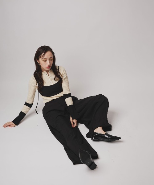 W:Huku（フーク）の「【W:Huku / ソフトタッチツイル】ロング ストラップ ビスチェ / Soft-Touch Twill Long Strap Bustier（ベスト・レディース・ベージュ系その他/ブラック・FREE）」の20枚目の写真